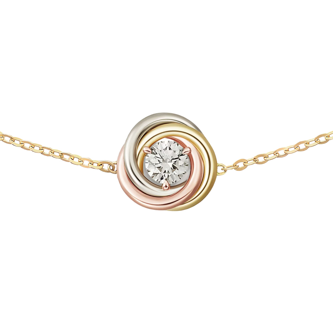 14ct Trinity Chain Bracelet