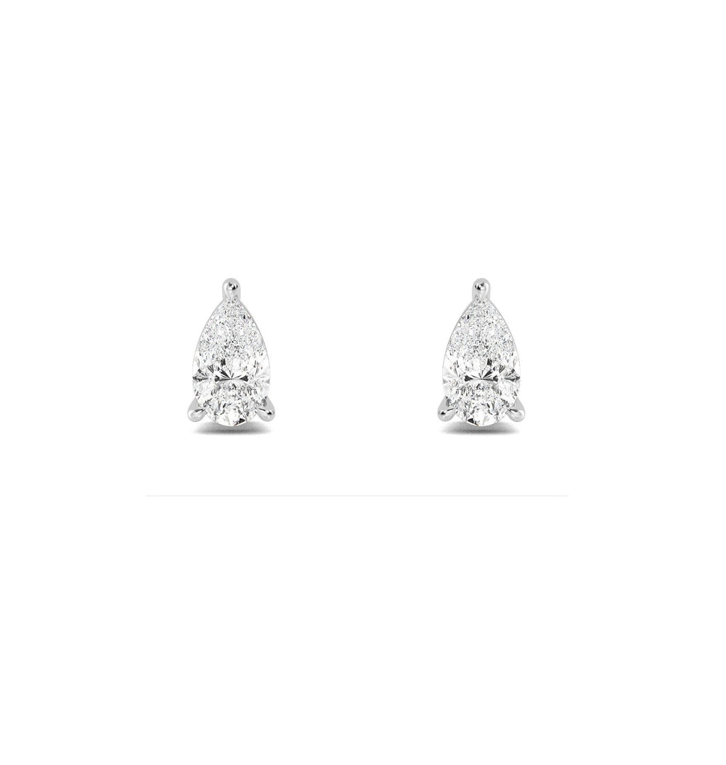 14ct White Pearl Shape Stud Earrings